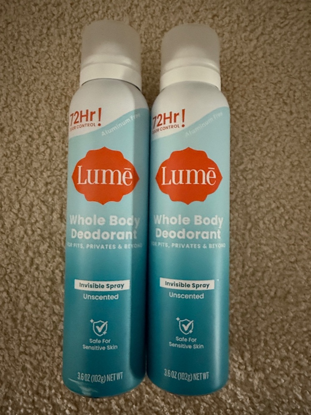 Lumé Whole Body Deodorant Spray — Unscented Light Blue
